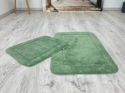 Keleti Textil Kft Lazien 3014-2 Green, Zöld 2 Részes Fürdőszoba Szőnyeg 50x80 + 50x40cm