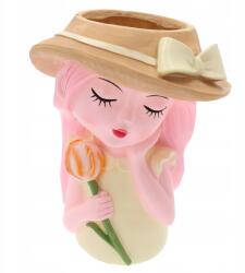 Trend-Deco Nő alakú virágcserép fej váza Ajándék anyák napjára (TD00356 A)