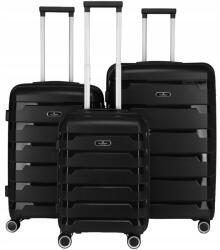 Peterson Poggyász bőrönd szett, nagy, közepes, kicsi, 4 kerekű, polipropilén (Zestaw walizek podróżnych bagaż S M L)