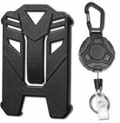 EdiBazzar Retraktor Kulcstartó, zsinórral, fekete, 80cm, kulcsokhoz, személyi igazolványhoz (Brelok Retraktor z Linką Zwijaną 80cm)