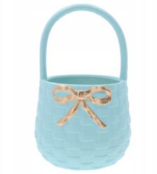 Trend-Deco Gipsz kosár, arany masnival, 25 cm (TD00175-1/BABYBLUE)