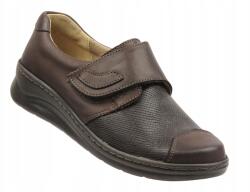 Helios Komfort 462 Női Félcipő, barna, bőr, tépőzáras, Size 36-41 (462.110.00117)