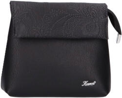 Karen D 383 fekete virágos rostbőr táska