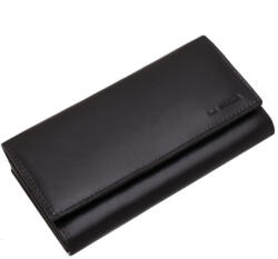 La Scala CVF155 fekete hátul kártyatartós bőr női pénztárca