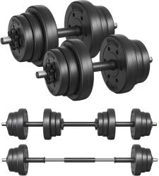 SONGMICS Kézi súlyzókészlet 2 x 10kg műanyaggal bevont súlytárcsákkal, fekete (SYL20HBK)