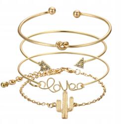 EdiBazzar Női Karkötő Szett, 4db, arany színű, cirkónia kövekkel (5905042402360)