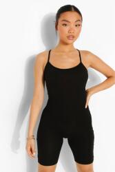 Boohoo Petite Fekete Biciklis Kombidressz, Size 42, 95% viszkóz, 5% elasztán