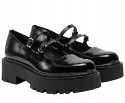 Aldo fekete lakkozott félcipő, dupla csatokkal, Size 38, szintetikus (13806026)