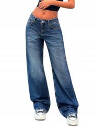 Shein Női Hosszú Farmer Mom Jeans Magas Derekú Kék 34 1HI (sz2407083989369409)