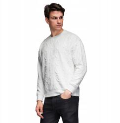 Ombre Relaxed Fit férfi pulóver dombornyomott betűkkel ekrü V2 B1712 XXL-es méret (182467)
