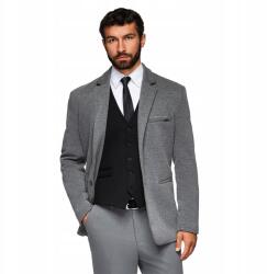 Ombre Férfi kötött blézer, grafit, testhezálló, Size L, 84% poliészter, 16% pamut (166969)