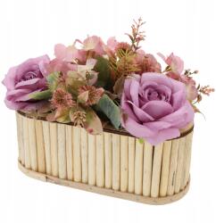 Trend-Deco Fa díszburkolat, 28cm, ovális, fa, virágokhoz (TRE24ND012/N)