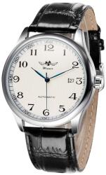T-WINNER Ceas barbatesc de mana T-Winner Clasic Retro Fashion Mecanic Automatic Vintage Casual Elegant Negru Alb Ceas
