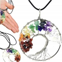  Női nyaklánc, életfa medállal, színes ásványokkal (Naszyjnik z drzewkiem szczęścia życia)