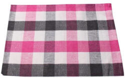  100% pamut pink -szürke kockás konyharuha - 50x70 cm