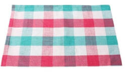  100% pamut piros - zöld kockás konyharuha - 50x70 cm