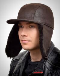  Sötétbarna báránybőr papacha sapka, Size XL, silddel