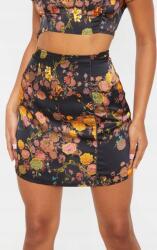 Prettylittlething Szatén virágos szoknya, Size 38, színes, 100% poliészter