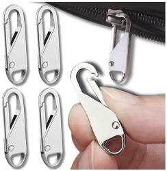  Ezüst színű fém cipzárhúzó készlet, 4 darab (Zestaw 4 sztuk srebrnych metalowych)