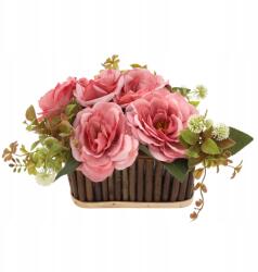 Trend-Deco Fa virágcserép, 20cm, dekoratív, fa láda (TRE24ND007/UW)