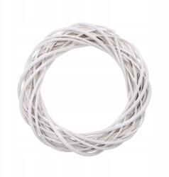 Luk Fehér vesszőkoszorú dekoráció, 25cm, esküvői dísz ajtóra, falra (27121-25W)