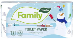 Tento Toalettpapír TENTO Family Christmas white fehér 8 tekercses 3 rétegű (233240) - papir-bolt