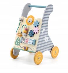 Viga Toys Fa Járóka, gyöngyös labirintus, fogaskerék, óra (44028)