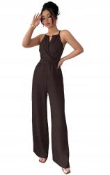 Shein Barna Overál, megkötős vállpántokkal, Size 44, 100% poliészter