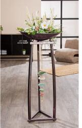  „Természet és Elegancia Találkozása - 107 cm magas ovális fém táltartó dekoratív felfüggesztéssel