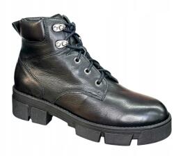 Pesco Női Bokacsizma, Size 38, fekete bőr, bélelt (2360)