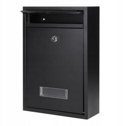 VIRONE Postaláda nagy Fekete Acél (MB-3/B)