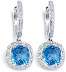 White & Black Emilia gyémánt és topáz köves fülbevaló (AU14074)