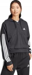 Adidas Essentials 3 Csíkos Francia Frottír Negyedcipzáros Hoo Női Pulóver L-es Méretű (4067891026959)