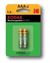 Kodak HR3 1000 mAh-s újratölthető AAA akkumulátor (AKU.NI-MH K3AHR-2/1000 HR03 KODAK BL2)