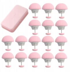  16 db paplanrögzítő klipsz, rózsaszín, fém tű, tároló (ALYD-HMBZGDPIK)