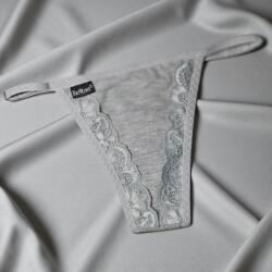 Barones állítható pántos CSIPKÉS tanga Világos szürke 106657