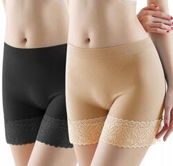  4how 2 Db Alsónemű, csipkés rövidnadrág, Size S/M, bézs és fekete