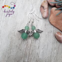 Kristály Jóga Shop Matt aventurin angyal ásvány fülbevaló