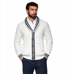 Ombre Férfi kardigán, sálgallérral, Size XL, pamut, kábelkötéses minta (169281)