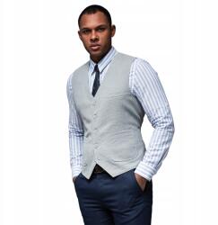 Ombre Férfi strukturált mellény, szürke melírozott, Size L, poliészter (163168)