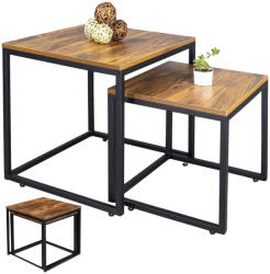 LEAN Set Măsuțe Rustice - 2 buc (45x45 cm, 40x40 cm) (26619) Masa de cafea