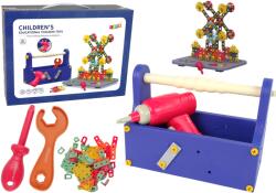 LEAN Toys Set de Construcție pentru Copii cu Șurubelniță Electrică în Cutie de Unelte (11233) Set bricolaj copii