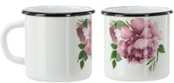 BackHomeLiving Cană emailată - 11 cm, trandafir - alb (EMA9037)
