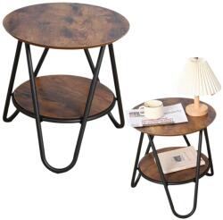 LEAN Masă de cafea rotundă cu raft - 40x42 cm (26621) Masa de cafea