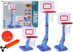 LEAN Toys Coș de baschet reglabil albastru cu minge și pompă (19727)