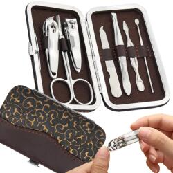 Verk Group Set de manichiură-pedichiură aurit, 7 piese, cu etui practic (01750_ZL)