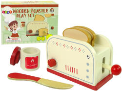 LEAN Toys Set de toaster din lemn pentru copii - cu set de miere și cub (10187) Bucatarie copii