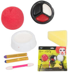 Verk Group Kit de machiaj de clovn pentru Halloween cu nas roșu și accesorii de machiaj (26160)