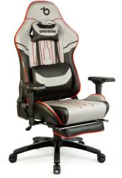 Bemada Scaun Gaming cu Pernă, Gri/Negru/Roșu (BMD1118B)