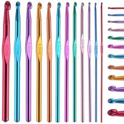 Verk Group Set de 12 croșete din aluminiu colorat (27058)